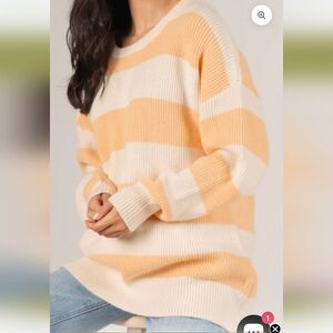 Striped Cream and Tan Women's Sweater